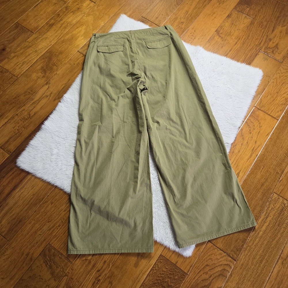Rag & Bone Sofie Wide Leg Trousers Pants Women's 12 Olive Green - Picture 3 of 9